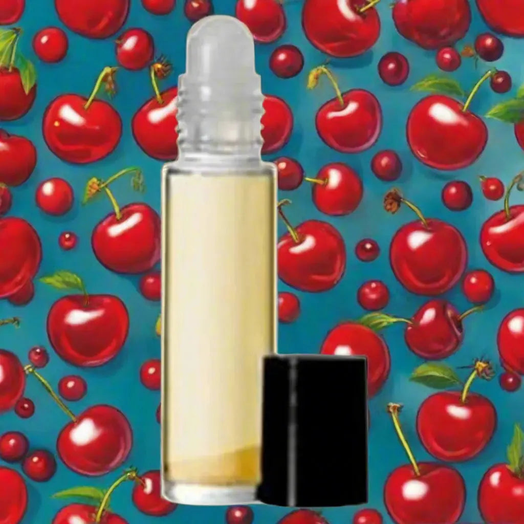 Roll-on bottle with yellow liquid on a beige background