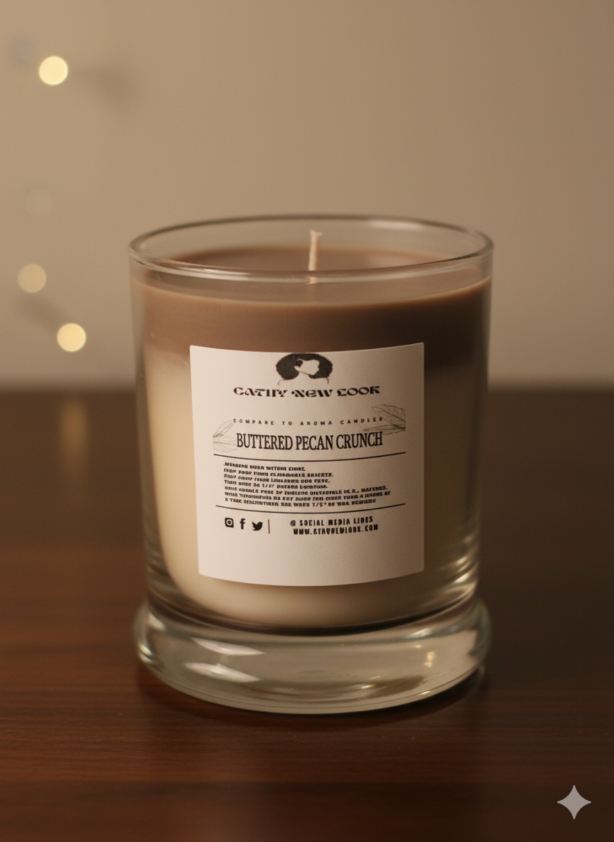 Candles cinnamon butterd pecan crunch cinnamon donut