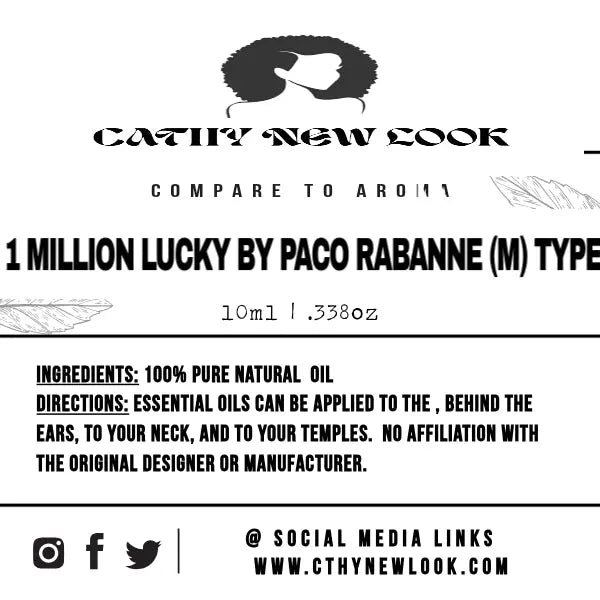 1 MILLION LUCKY BYCompare to aroma PACO RABANNE (M) TYPE -302" Cathy Burgess Shop
