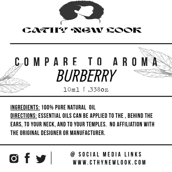 Compare to aroma BURBERRY TYPE 1/3 OZ Premium Body Oil 1/3oz roll-on Cathy Burgess Shop