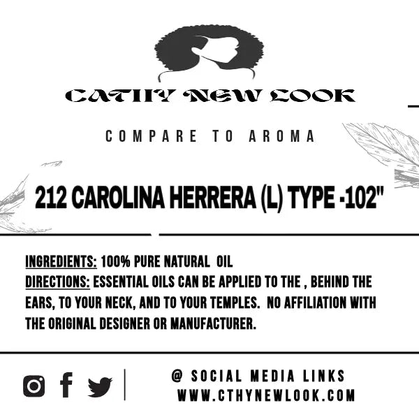212 (W) Compare to aroma Carolina Herrera Cathy Burgess Shop