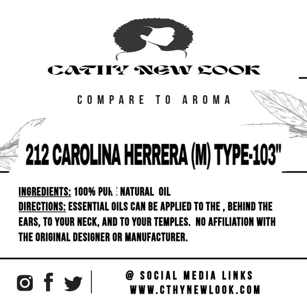 212 (M) Type Compare to aroma Carolina Herrera Cathy Burgess Shop