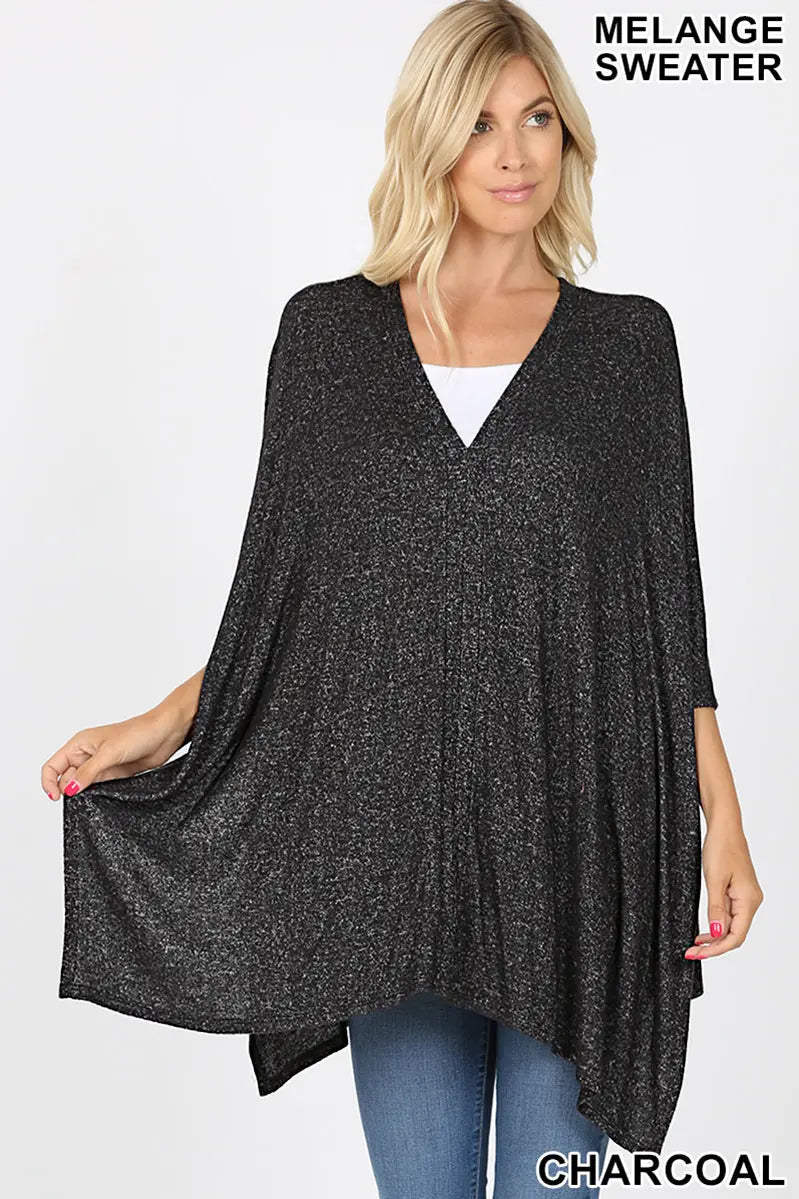 PLUS BRUSHED MELANGE SWEATER CHARCOAL - Cathy,s new look