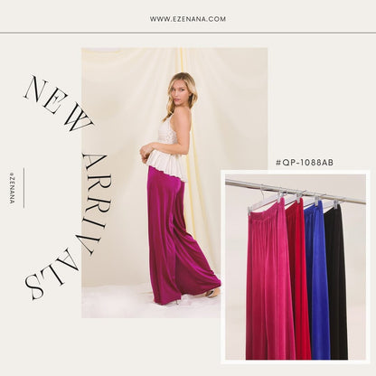 Zenana VELVET WIDE LEG PANTS QP-1088AB Cathy,snewlook