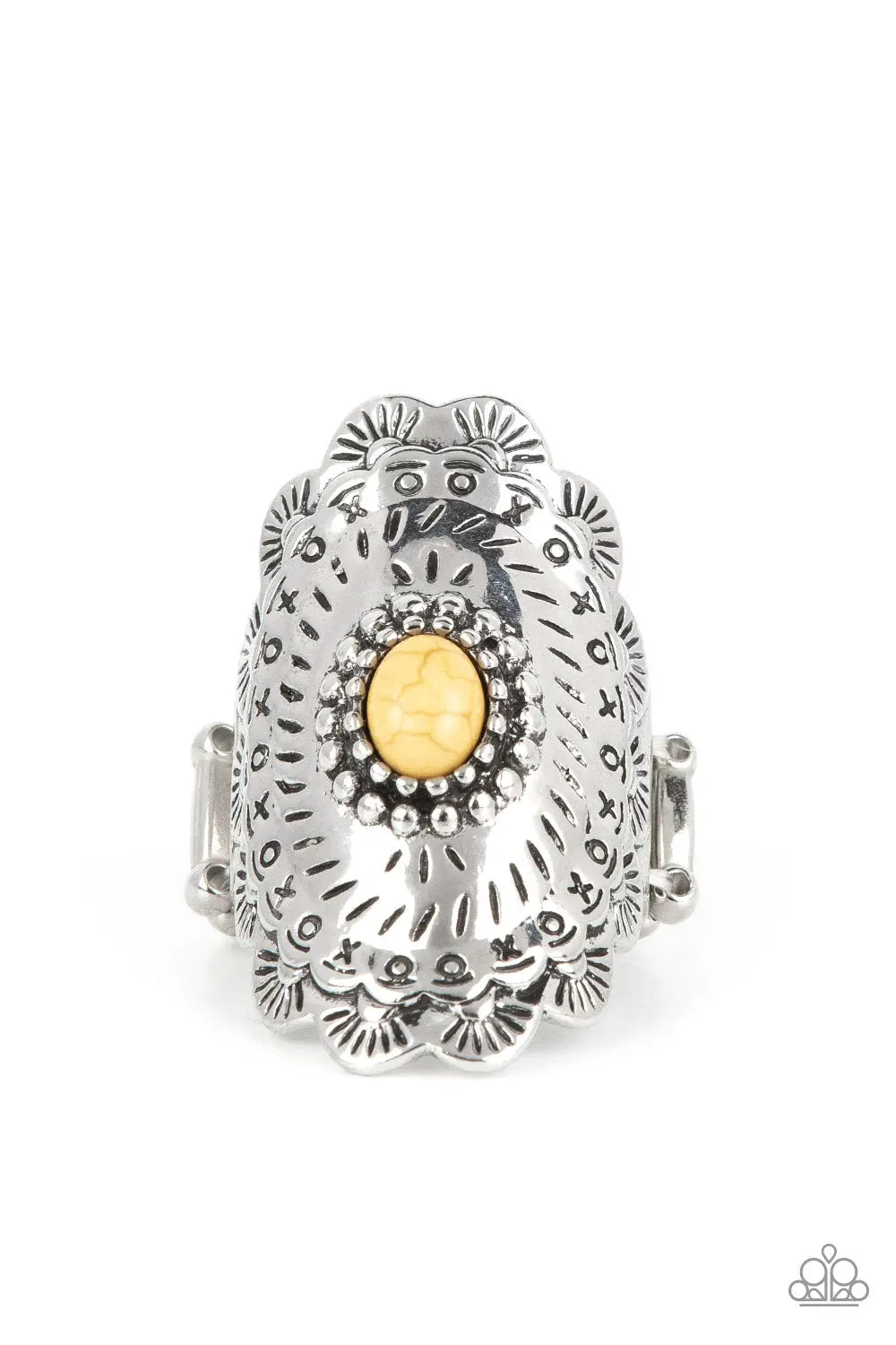 Paparazzi Ring ~ Sagebrush Sea - Yellow Paparazzi Accessories