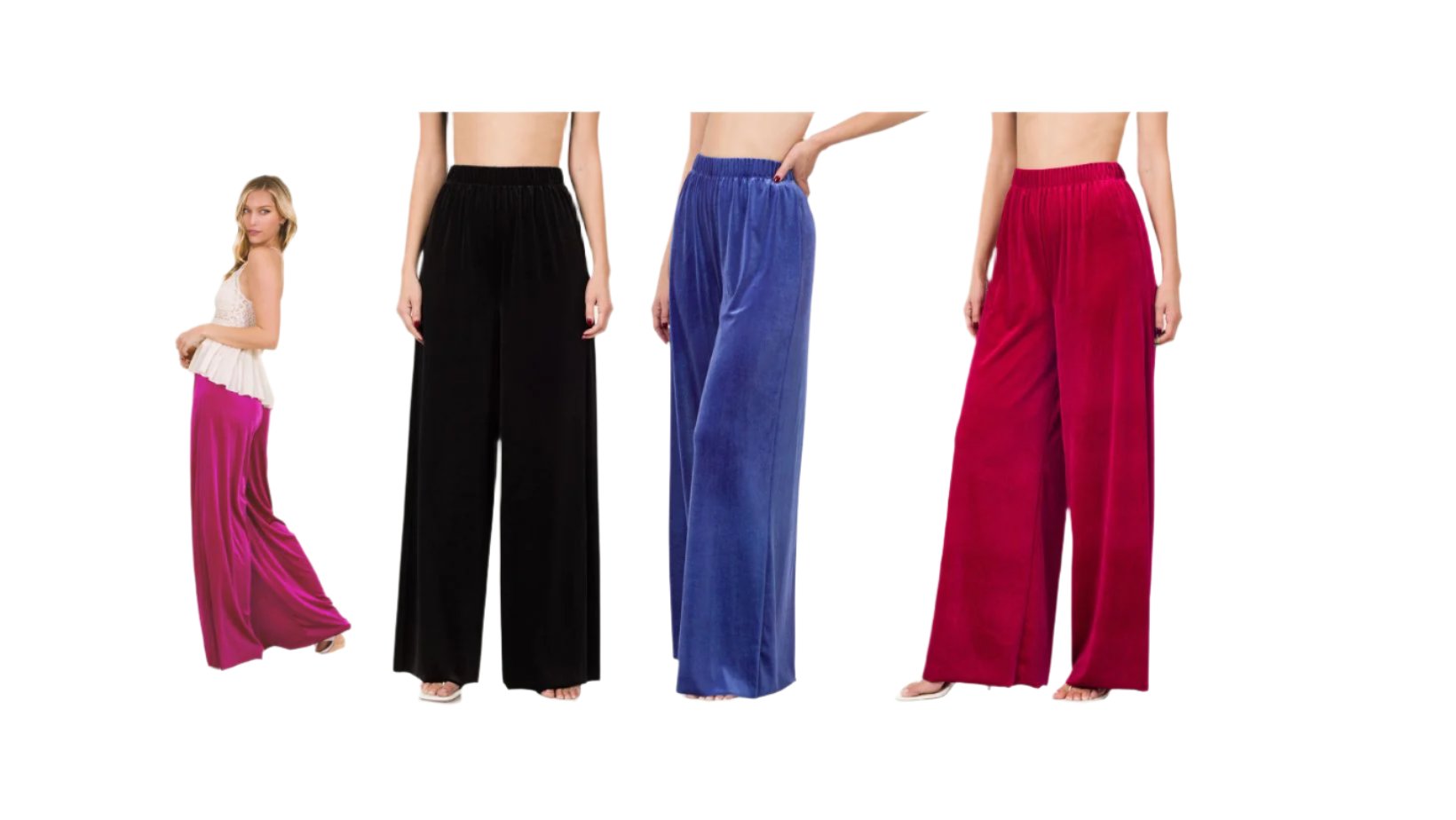 Zenana VELVET WIDE LEG PANTS QP-1088AB