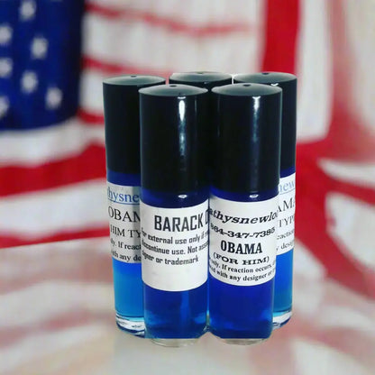 Barack Obama for Men Cologne Body Oil Fragrance roll on pack of 5 Cathy, New LOOK Fashion & Beauty
