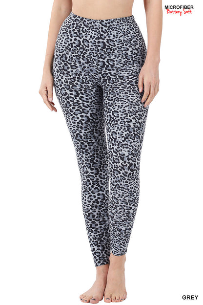 BRUSHED MICROFIBER LEOPARD LEGGINGS BRIGHT BLUE 57059 Cathy,s new look fashion &beauty