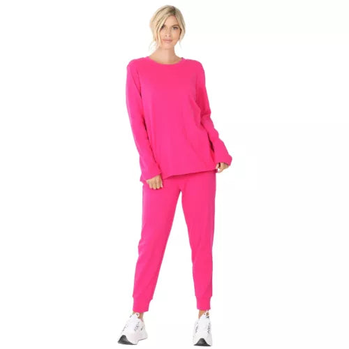 COLOR ALIEN Womens  Pink ROUND Neck Drawstring Pants Cathy Burgess Shop