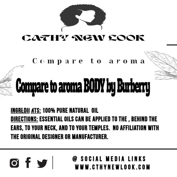 Compare to aroma BODY by Burberry (w)  ® 1/3 PACK OF5 Cathy Burgess Shop