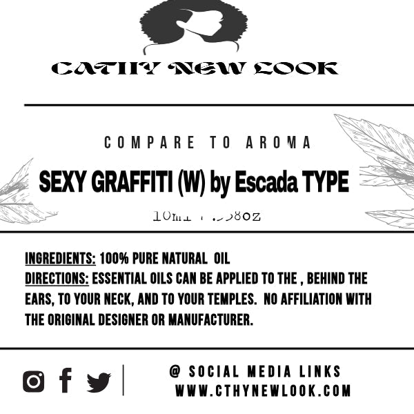 Compare to aroma SEXY GRAFFITI (W) by Escada TYPE 1/3 PACK OF 5 Cathy,snewlook
