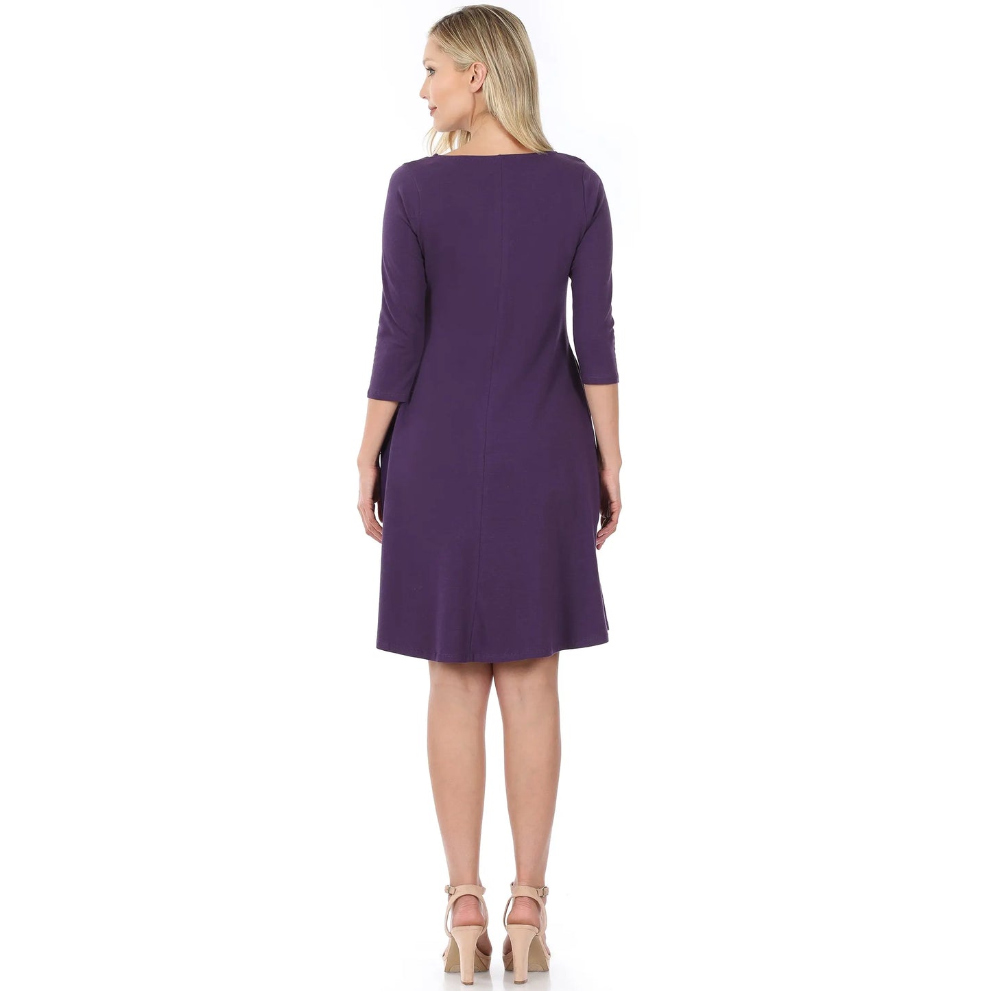 No-4596P PREMIUM COTTON CLASSIC A LINE DRESS SIDE POCKETS Style - Cathy,s new look 