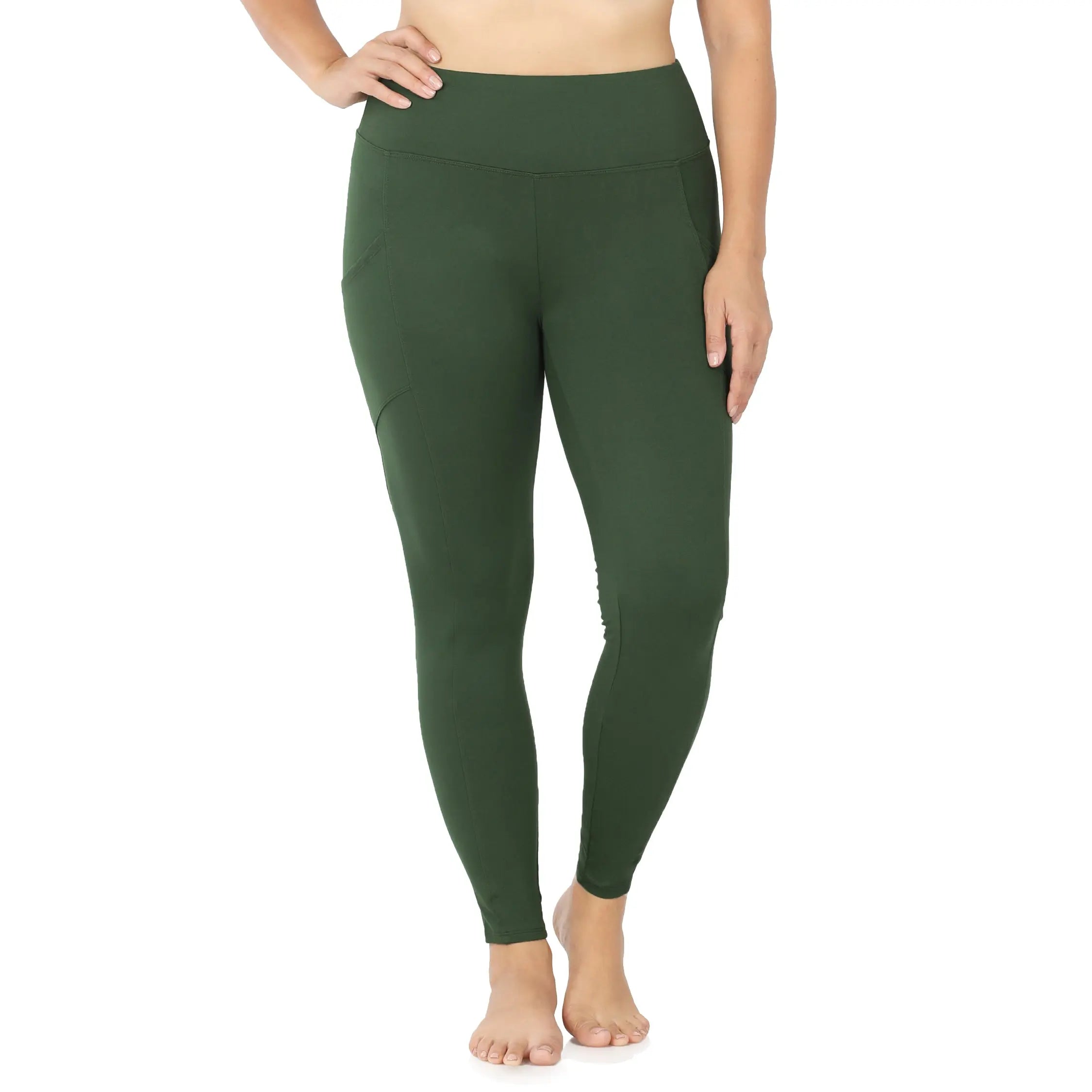 ZENANA Better Cotton Wide Waistband Pocket Leggings