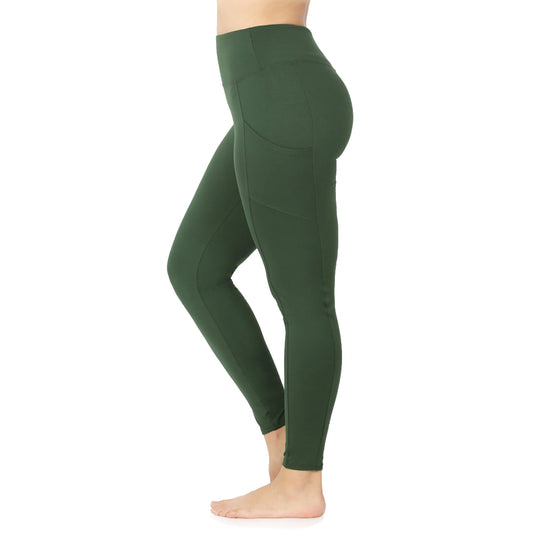 ZENANA Better Cotton Wide Waistband Pocket Leggings