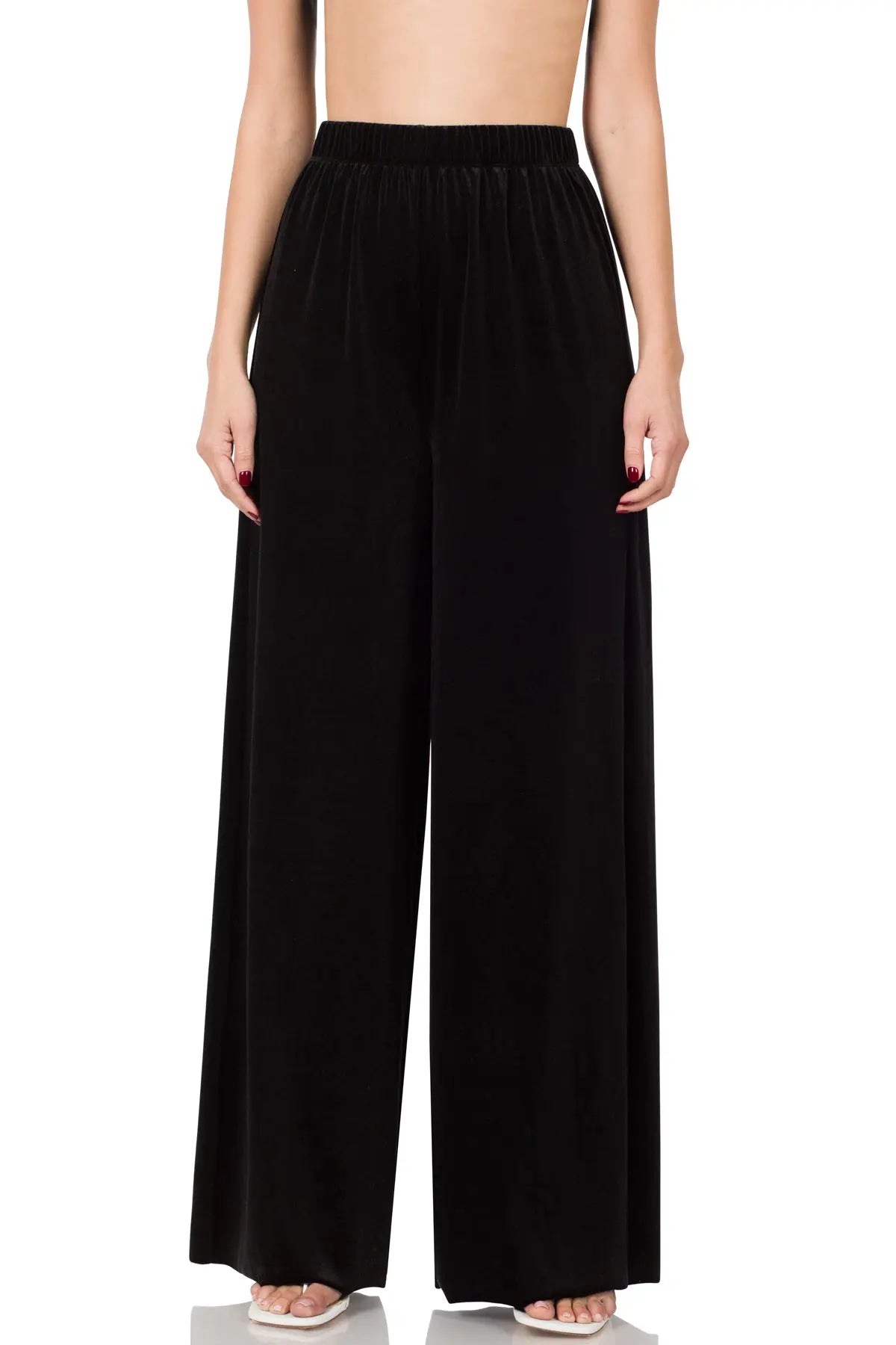 VELVET WIDE LEG PANTS - Cathy,s new look 