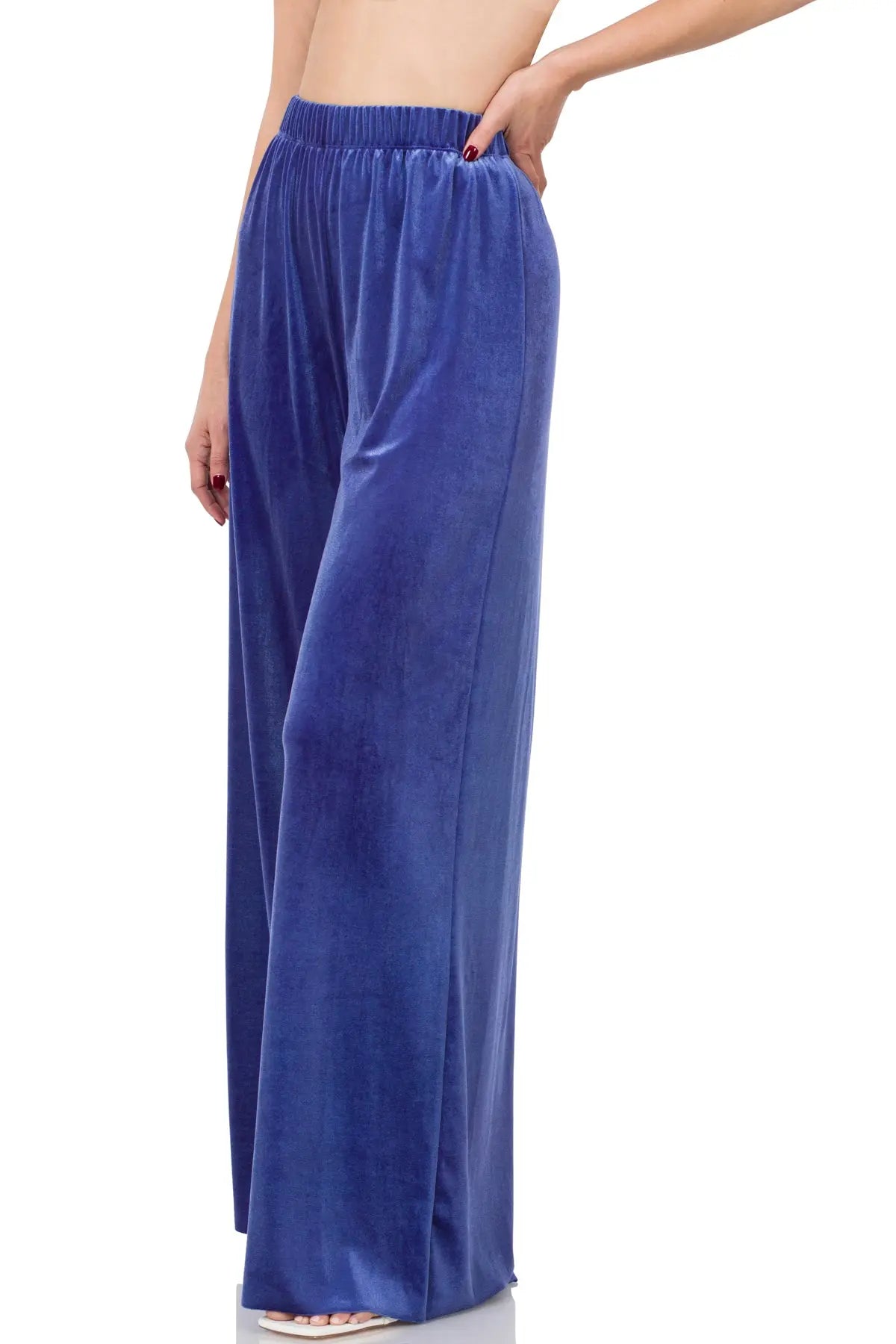 VELVET WIDE LEG PANTS - Cathy,s new look 