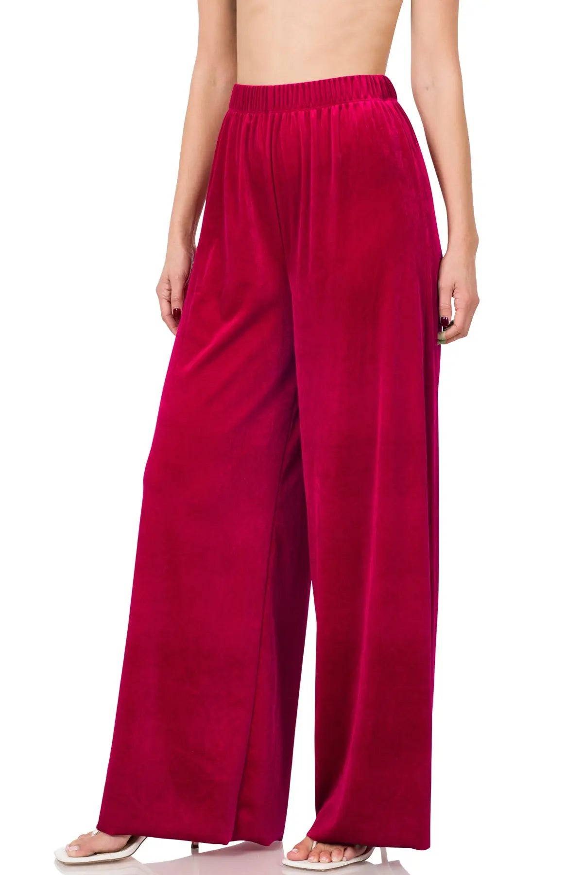 VELVET WIDE LEG PANTS - Cathy,s new look 