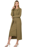RIBBED MIDI DRESS & CARDIGAN 2PCS SET - Cathy,s new look 