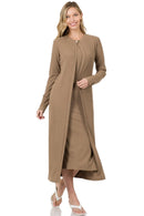 RIBBED MIDI DRESS & CARDIGAN 2PCS SET - Cathy,s new look 