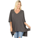 OVERSIZE V NECK 1/2 SLEEVE PONCHO RT-2188AB - Cathy,s new look 