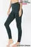 ZENANA tummy control fleece leggings in black modeled on a woman with bare feet