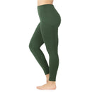 ZENANA high waist leggings with side pockets for women in dark green side view